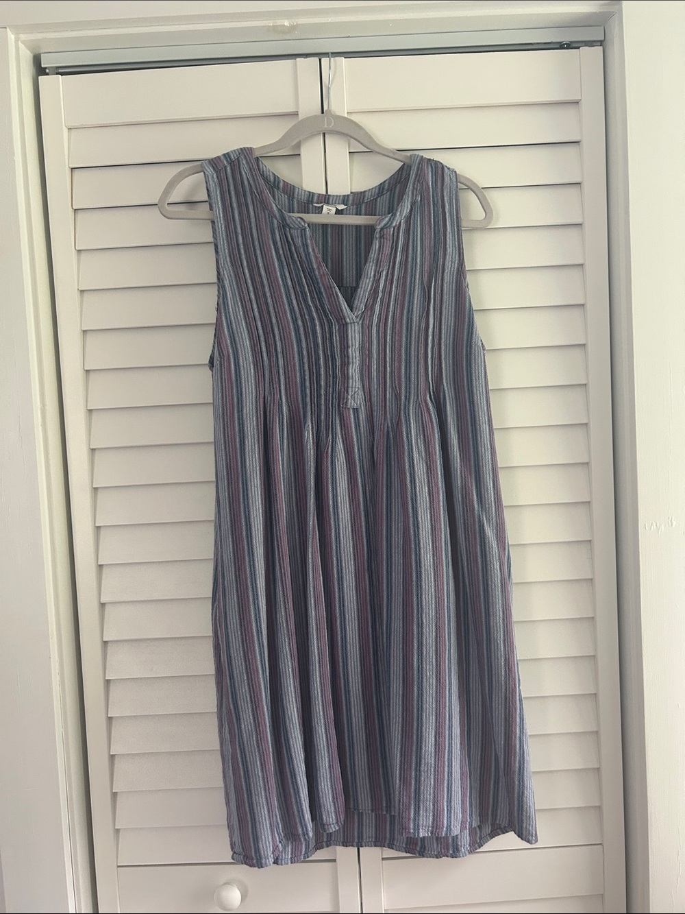 Sonoma Sleeveless Striped Midi Dress in Blue and Purple